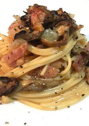 キノコのクリームパスタ･カルボナーラ風-レシピのメイン写真