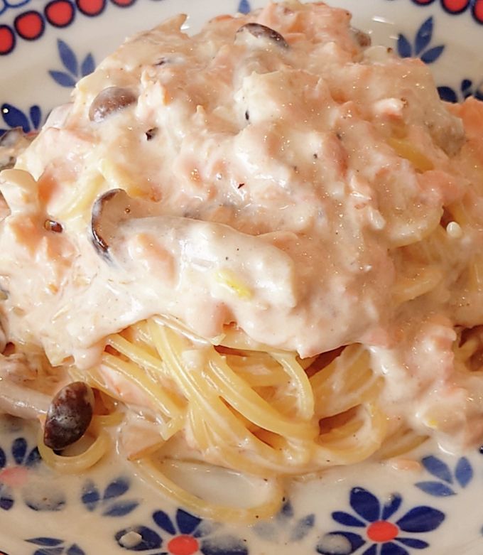 サーモンとレモンのワンパンクリームパスタ-レシピのメイン写真