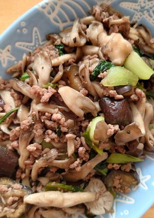 秋野菜のそぼろ炒め-レシピのメイン写真