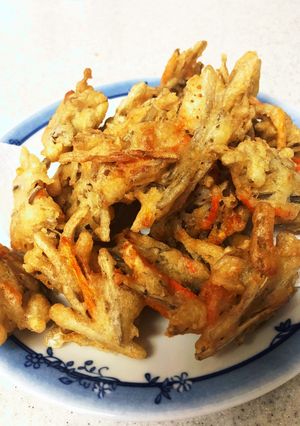 牛蒡と人参の天ぷら〔お好み焼きの粉で)-レシピのメイン写真