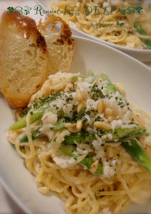 アスパラとカニの♔クリーミィ〜パスタ-レシピのメイン写真