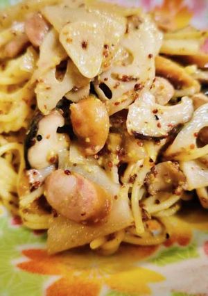 粒マスタードを楽しむパスタ-レシピのメイン写真