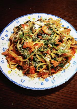 絶品☆ほうれん草とベーコンのトマトパスタ-レシピのメイン写真