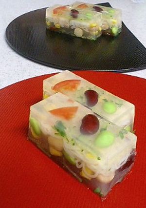 ◇お豆さんとおそうめんの寒天よせ◇-レシピのメイン写真