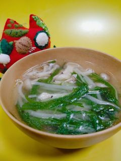 水菜としめじの中華スープ -レシピのメイン写真