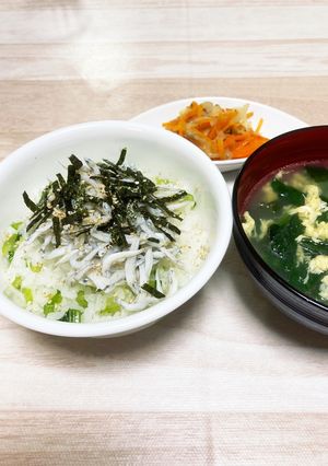 お手軽!小松菜としらすのご飯-レシピのメイン写真
