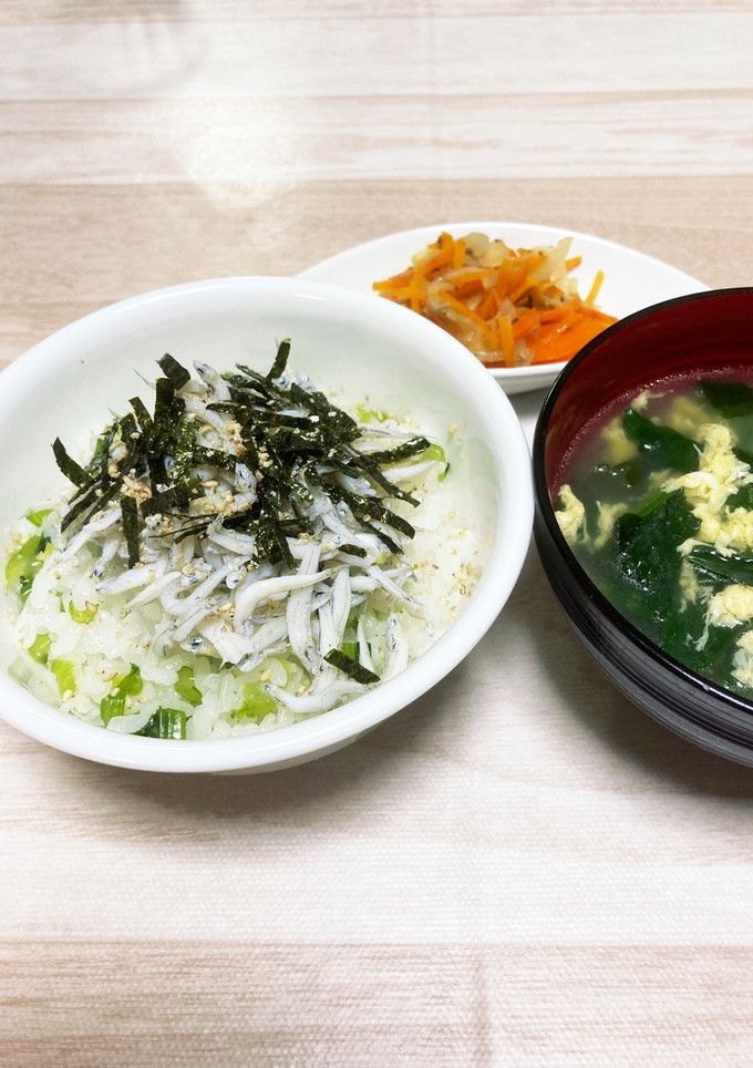 お手軽！小松菜としらすのご飯-レシピのメイン写真