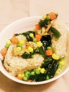 松茸お吸い物餡かけ若布Mixベジおにぎり-レシピのメイン写真