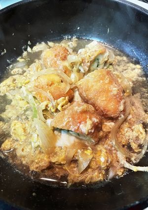 鶏肉のフライ残りの卵とじ-レシピのメイン写真