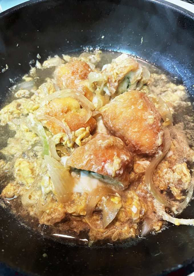 鶏肉のフライ残りの卵とじ-レシピのメイン写真