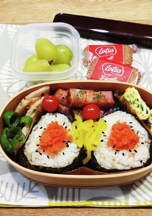 高１！男子弁当！明太子おにぎり　81-レシピのメイン写真