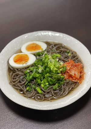 蕎麦粉入りとうもろこし麺で冷やし中華風♪-レシピのメイン写真