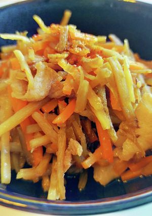 冷凍野菜できんぴらごぼう♡豚バラ入り-レシピのメイン写真