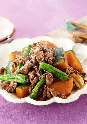 かぼちゃと牛肉のバターじょうゆ炒め-レシピのメイン写真