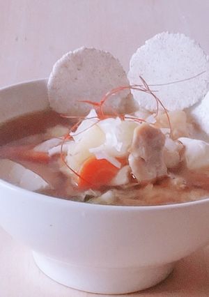 大根と鶏肉せんべい汁★蛋白質コオロギ煎餅-レシピのメイン写真