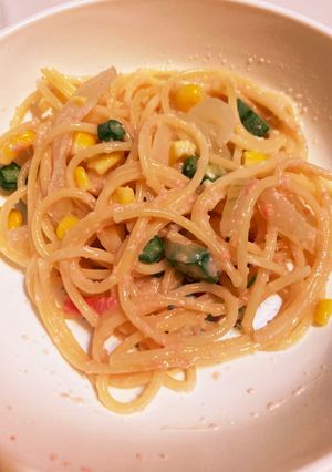 ワンパンで簡単たらこクリームパスタ-レシピのメイン写真