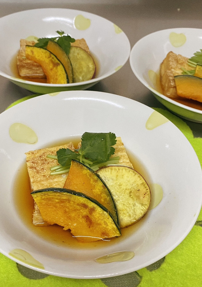 厚揚げで揚げ出し豆腐風♪焼き野菜添え♫-レシピのメイン写真