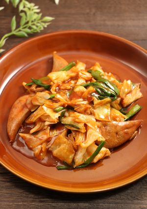 韓国風!ピリ辛☆レバニラキャベツ-レシピのメイン写真