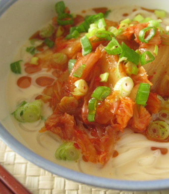 冷やし豆乳キムチうどん-レシピのメイン写真