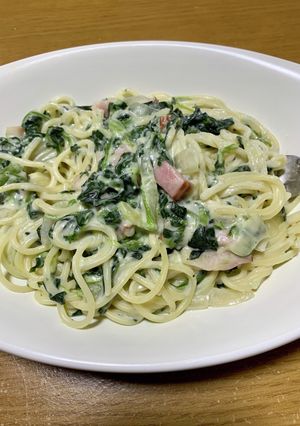 ほうれん草とベーコンのクリームパスタ-レシピのメイン写真