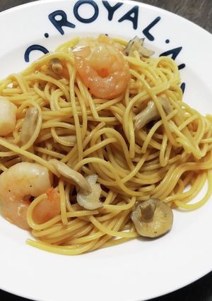 出汁が美味しい。えびときのこの和風パスタ-レシピのメイン写真