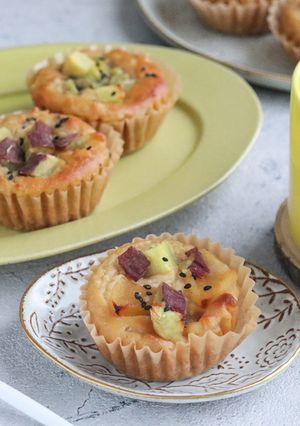 こめココで紅はるかと林檎のカップケーキ-レシピのメイン写真