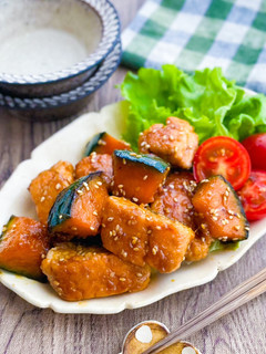 鮭とかぼちゃの甘辛照り焼き-レシピのメイン写真