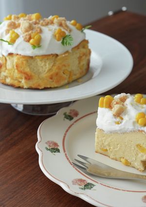 粒粒！とうもろこしバスクチーズケーキ-レシピのメイン写真