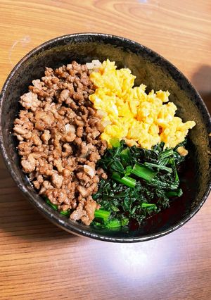 簡単！ひき肉です！3色丼-レシピのメイン写真