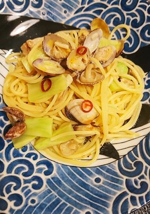 アサリとブロッコリー芯ペペロンチーノ-レシピのメイン写真