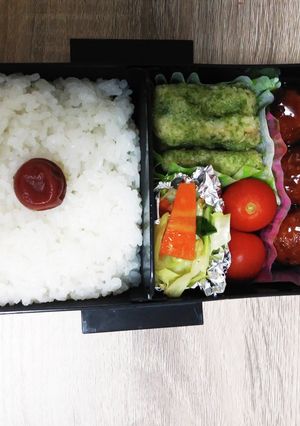 肉団子、竹輪の磯辺揚げの高１男子弁当-レシピのメイン写真