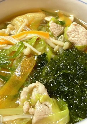 あおさとたっぷり野菜の和風スープ-レシピのメイン写真