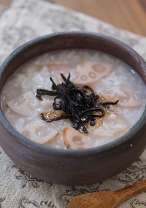 【秋の薬膳レシピ】 おひとり様の蓮根粥-レシピのメイン写真