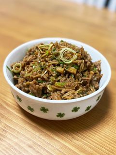 エノキと挽肉の甘辛味噌炒め-レシピのメイン写真