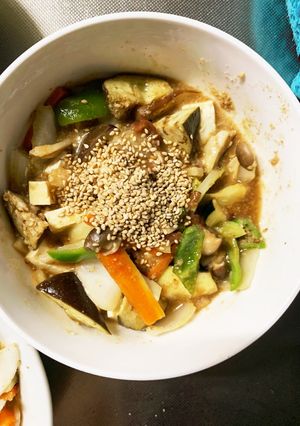 肉無豆腐簡単コク旨梅ポン味野菜炒め-レシピのメイン写真