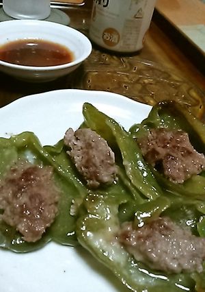ビールのつまみ/簡単ピーマン肉詰め-レシピのメイン写真