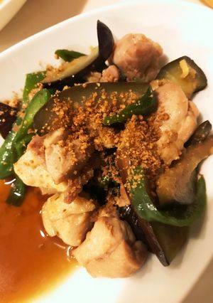 茄子ピーマン鶏モモ肉の甘辛煮-レシピのメイン写真