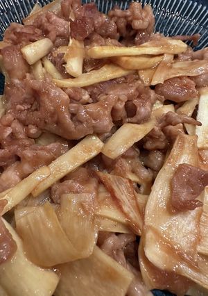 美味しいマコモダケと豚肉のオイスター炒め-レシピのメイン写真