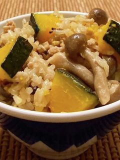 かぼちゃときのこの炊き込みご飯-レシピのメイン写真