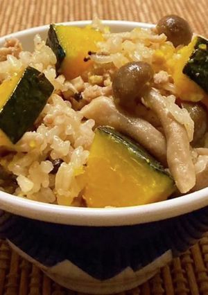 かぼちゃときのこの炊き込みご飯-レシピのメイン写真