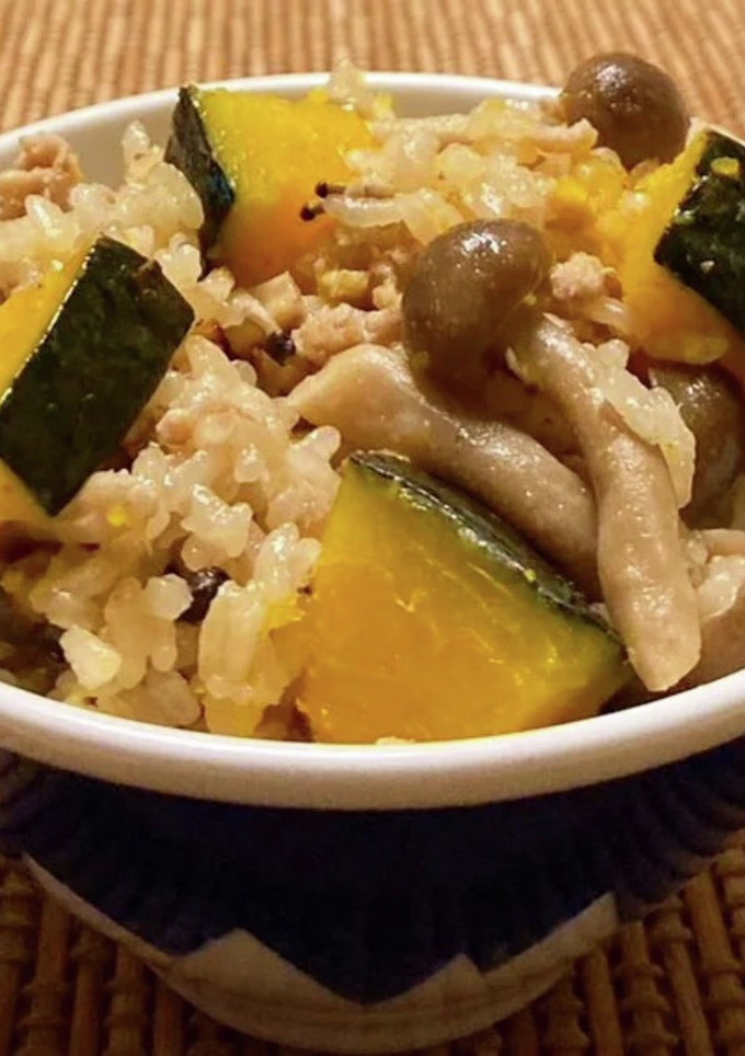 かぼちゃときのこの炊き込みご飯-レシピのメイン写真