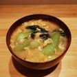 干しえび入りチンゲン菜と卵の味噌汁