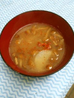 今朝の味噌汁/なめこと長いも-レシピのメイン写真