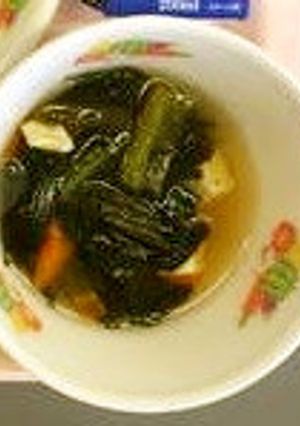 小松菜と豆腐のスープ★宇都宮学校給食-レシピのメイン写真