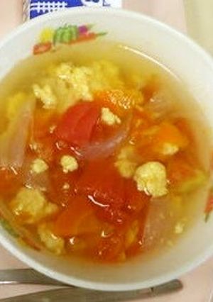 トマトと卵のスープ★宇都宮学校給食-レシピのメイン写真