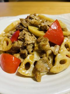 豚とれんこんのコックリ甘辛炒め-レシピのメイン写真