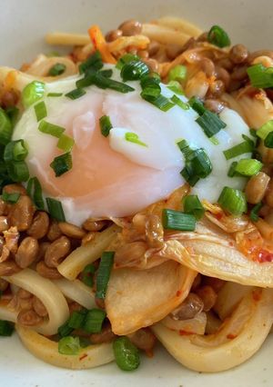冷凍簡単☆キムチ納豆うどん-レシピのメイン写真