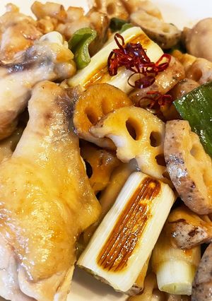 加賀れんこんと鶏手羽元の中華風照り煮-レシピのメイン写真