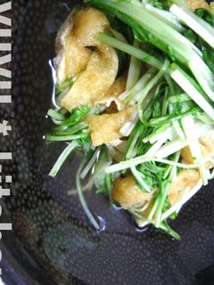 3分で完成♪甘いお揚げと水菜の炊いたん♪-レシピのメイン写真