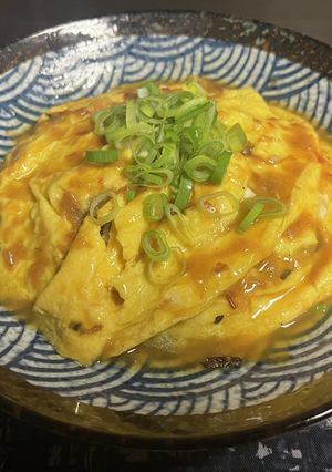 鶏そぼろと茄子の天津飯＋かつお節餡かけ-レシピのメイン写真
